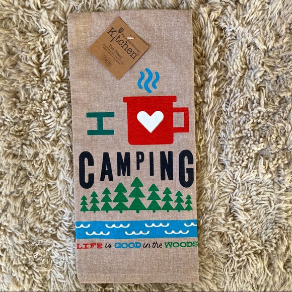 KAY DEE DESIGNS Love Camping Cotton Tea Towel NWT - Picture 2 of 2
